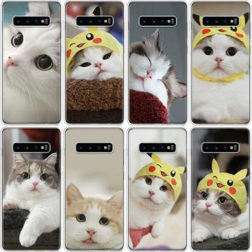 Anima Cute Cat Phone Case For Samsung Galaxy A51 A71 A50 A70 A90 A10S A20S A20E A21 A30 A40 A41 A01 M30S A6 A7 A8 A9 A10Plus Cov