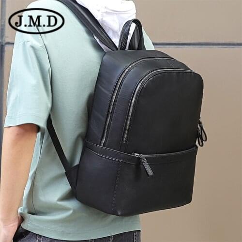 15" Laptop Business Laptop Schook Book Backpacks Bag For Men Real Leather 2021 New Black Brand Designer A4 File Student Backpack