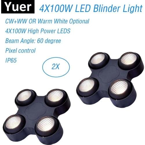 Dj Equipment 4X100W 4 Eyes LED Blinder Light COB Warm Cold White LED High Power Professional Stage Lighting Party Machine Discos