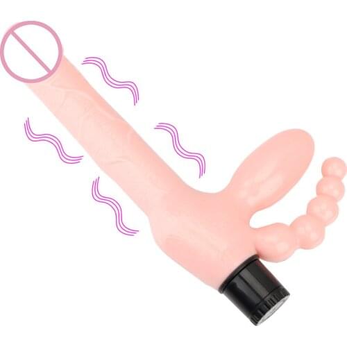 Double-heads Dildo Vibrator Clitoris Stimulate Female Masturbation Strapless Strapon Dildo Anal Vibrator Big Dildos