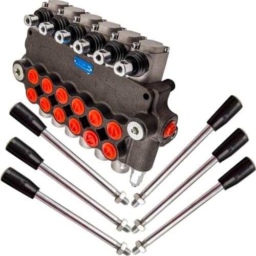 6 Spool 2 Joysticks Hydraulic Directional Control Valve 21gpm 40L/min