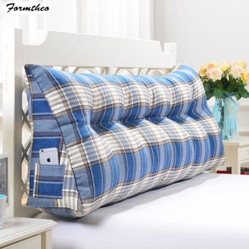 FORMTHEO Back Support Pillow Cotton Removable Double Queen Twin Bed Headboard Cushion With Core
