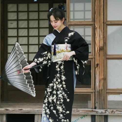 Kimono Yukata Women Japanese Traditional Dress Kimonos Costume Japanese Cosplay Female Obi Yukata Japanese Kimono Dress 11190
