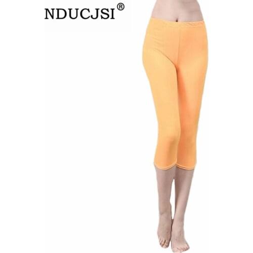 NDUCJSI Womens Summer Legging Elastic Thin Candy Color Leggings Seven Pants Pencil Pants For Women Sporting Leggin Gym Leggins