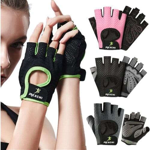 Summer Women Men Silicone Non-Slip Sweat-Proof Breathable Fitness Sports Outdoor Bike Half-Finger Gloves Gym Power Bicycle Glove