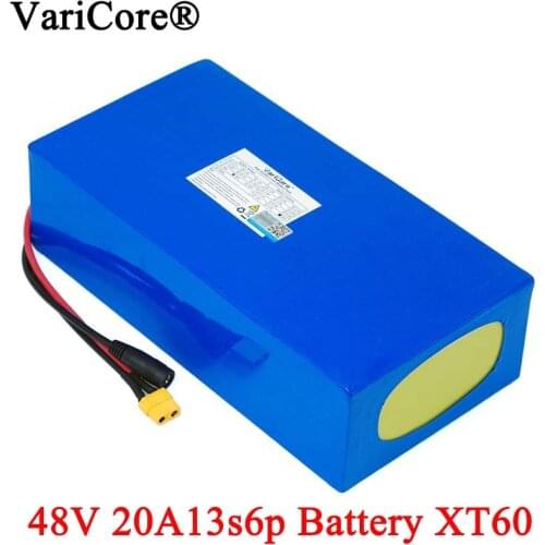 VariCore 48V 20ah 13s6p Lithium Battery Pack 48V 20AH 2000W electric bicycle battery Built in 50A BMS XT60 plug