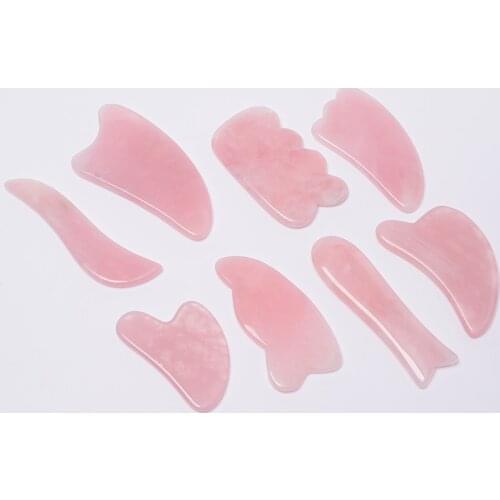 Face Care Massage Gua Sha Tool Natural Rose Quartz Crystal Mineral Stone Neck Body Eye Massager Health Skin Beauty Scraper Detox