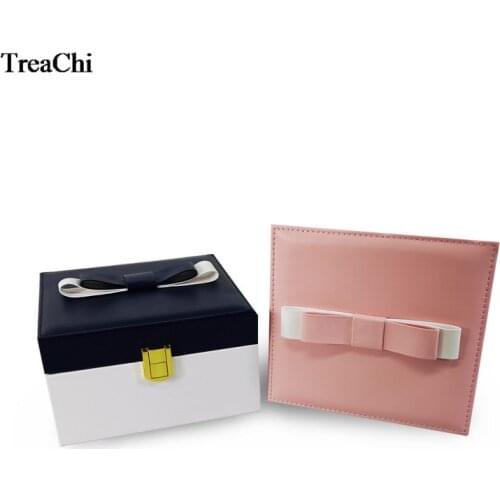 Korean Style Girl Ring Earrings Jewelry Carring Cases Portable Leather Multi-function Jewelry Storage Travel Box Boite Bijoux