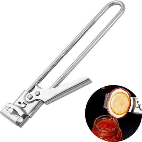 Multifunctional Stainless Steel Can Opener Adjustable Jar Opener Effortless Beer Bottle Opener Manual Jar Lid Gripper