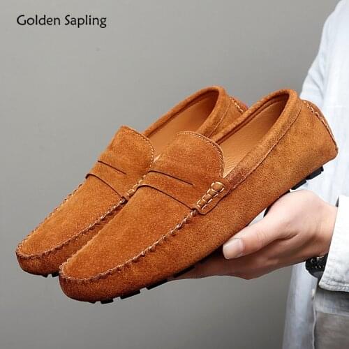 Golden Sapling Fashion Moccasins Mens Casual Shoes Slip-on Leisure Flats Comfortable Driving Shoe Classics Men Formal Loafers