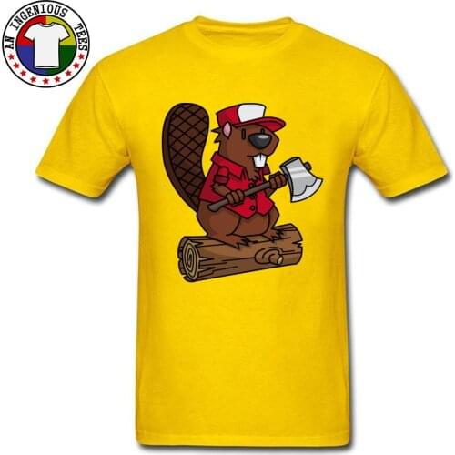 Beaver Chopper Personalized Sweatshirts Brand New Hip hop Cartoon Tshirt New Coming Mens Yellow Print Leisure Tops Tees Online