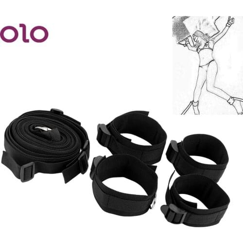 OLO Wrists & Ankle Cuffs Set Erotic Under Bed SM Bondage Restraint Set Adult Games Sex Toys for Couple Slave Toys