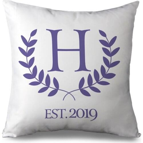 Botanical pillow case Monogram Letter Throw Pillowcase linen cotton Polyester Cushion Covers Pillow Cover for sofa bedding decor
