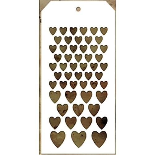 2021 New Label Tag Plastic Stencil For Craft Making Heart Pattern Scrapbooking Background Greeting Card No Metal Cutting Dies