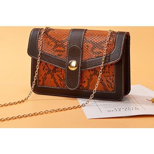 2021 New Serpentine Print Ladies Shoulder Bag Waterproof PU Leather Fashion Messenger Bag Cell Phone Bag Crossbody Bag For Women