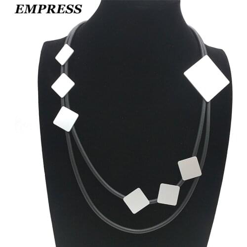 Empress New Necklace DIY Jewelry Womens Glamour 2018 Claims Handmade Square Kolye Vintage Soft foam Aluminum Necklace Gift