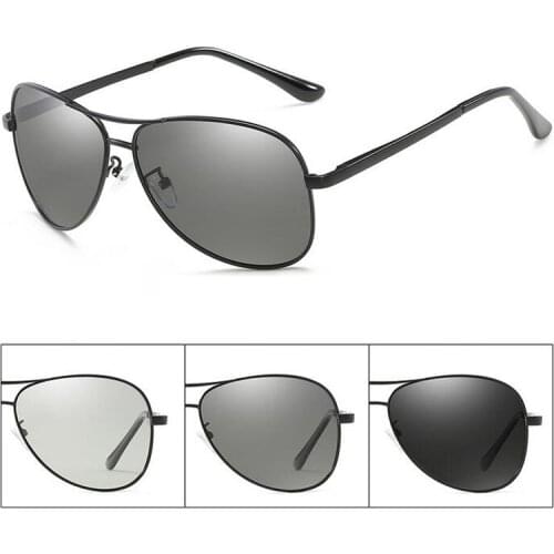 New Color Changing Mens Polarized Sunglasses Pilot Photochromic Sun Glasses for Men Shades Driving Eyewear Oculosde De Sol