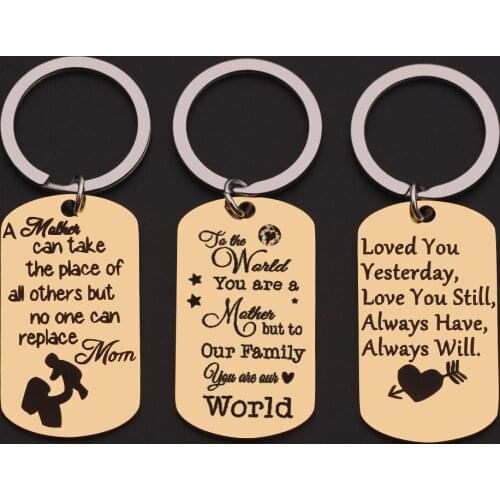 Personalized letter to mom key chain custom stainless steel key chain to send mom the best gift key chain