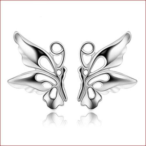 Insect Series 925 Sterling Silver Needle Beautiful Butterfly Womens Exquisite Stud Earrings Minimalist Jewelry Girl Gift