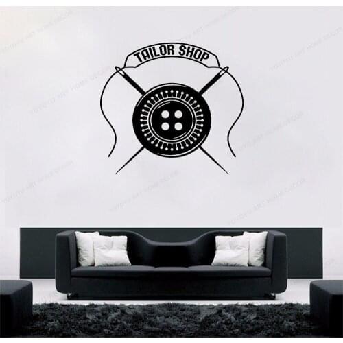 Sewing studio wall decal tailorshop vinyl wall sticker Window Stickerdecor removable art mural HJ333