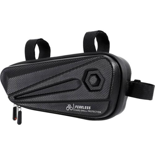 Bicycle Bag Hard Case Waterproof Front Frame Bag MTB Pannier Large-capacity Mesh Pockets safe and tidy 3 Installation Straps