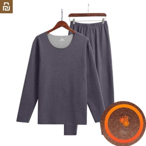 Xiaomi youpin 2020 new Autumn and winter cationic suit constant temperature heating mens de velvet seamless thermal underwear