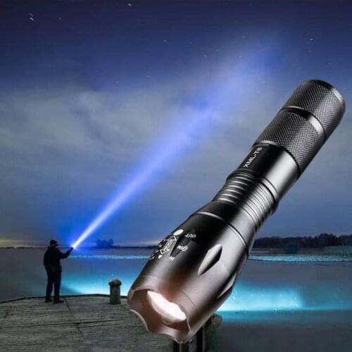 Bright LED Flashlight Powerful T6 Zoom Waterproof Torch USB Rechargeable 18650 Tactics Torches Portable Zoom Camping Light