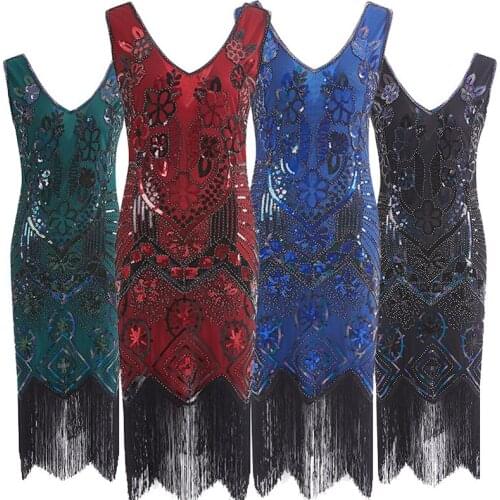 6colors Top Gold Red Blue Black Pink Vintage Sequin Embroidery Sexy Prom Women Cocktail Dresses Party Dresses Vestido Coctel 780