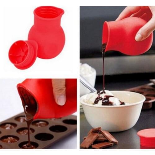 1PC Bakeware Tools Silicone Chocolate Melting Pot Butter Heat Milk Pourer Jug Mould Butter Sauce Milk Baking Pouring LB 474