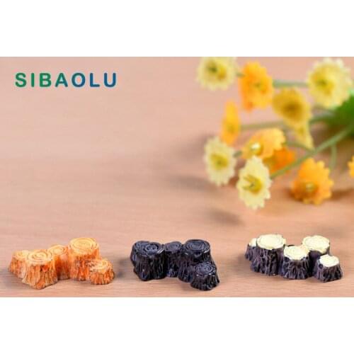 1pc small tree stump Miniature Figurine DIY House Accessories Doll building home Decoration Simulation plastic Play house toys