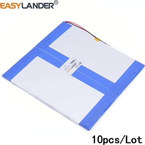 10pcs /Lot 7500mAH 40120130 3.7v lithium Li ion polymer rechargeable battery for 9.7" 10.1" Ainol Spark CHUWI V99 Tablet PC
