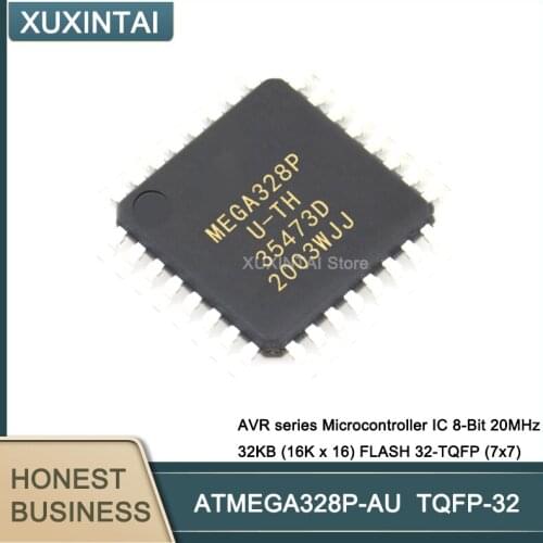 10Pcs/Lot ATMEGA328P-AU ATMEGA328P AVR series Microcontroller IC 8-Bit 20MHz 32KB (16K x 16) FLASH TQFP-32 (7x7)
