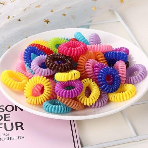 10PCS Transparent Telephone Wire Elastic Hair Bands Silicone Rubber Bands Spring Gum For Hair Ties Hairband Hair Accessories