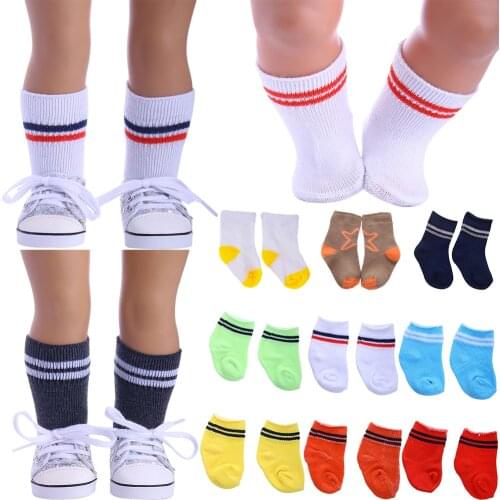 11 Colors Socks For 18 Inch American Doll Girl Toy & 43 cm Born Baby Clothes Items Accessories & Nenuco & Our Generation,Gift