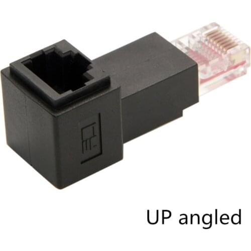 8P8C FTP STP UTP Cat 5e Male to Female Lan Ethernet Network Extension Adapter 90 Degree