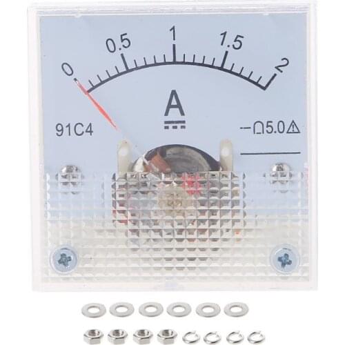 91C4 Class 2.5 Accuracy Ampere Analog Panel Meter Ammeter DC 100uA 20mA 30mA 500mA 0-1A 2A 3A 5A 10A 15A 20A 30A 1pc