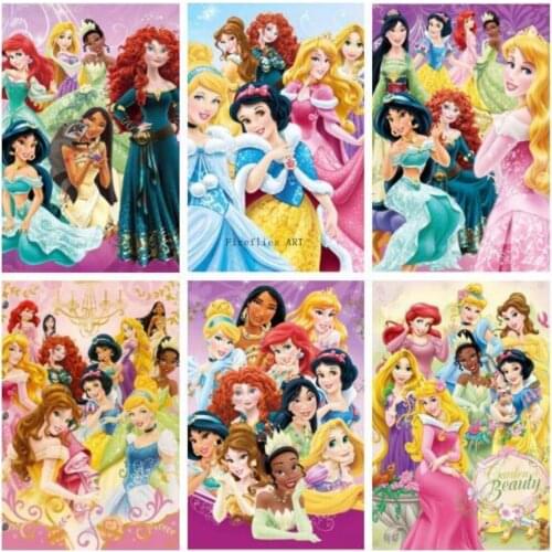 5D Diy Diamond Painting Cartoon Girl Diamond Embroidery Full Square Fairy Tale Princess Home Decor Cross Stitch Kits Mosaic
