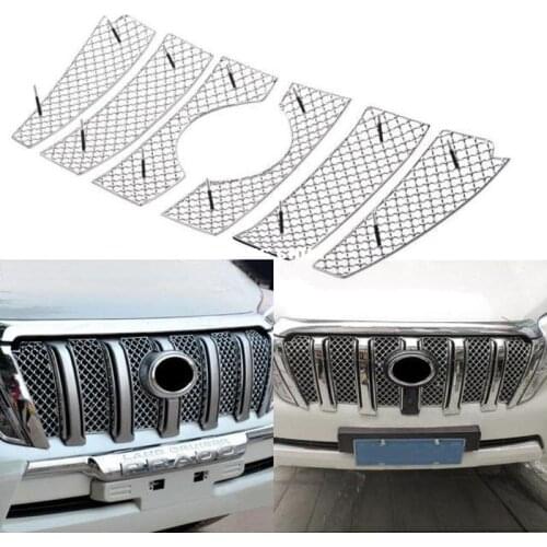 Super Quality Stainless Steel 6pcs/set Car Racing Grills For Toyota Land Cruiser Prado 2014-2016 Front Grill Grille Cover Trim