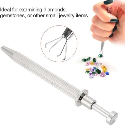 Jewelry Bead Gem Holder Pick-Up Tool Diamond Gems Prong Tweezer Catcher Grabber DIY Jewelry Ring Earring Making Tool for Jeweler