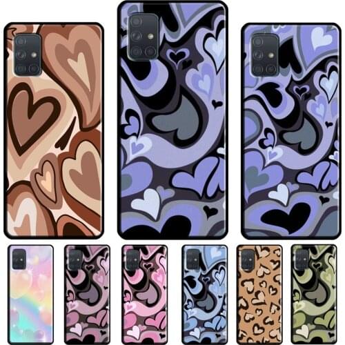 Purple Heart Swirl Aesthetic Case For Samsung A51 A71 A31 A41 A11 A40 A50 A70 A72 A52 A42 A32 A12 A20e A21S Phone Cover