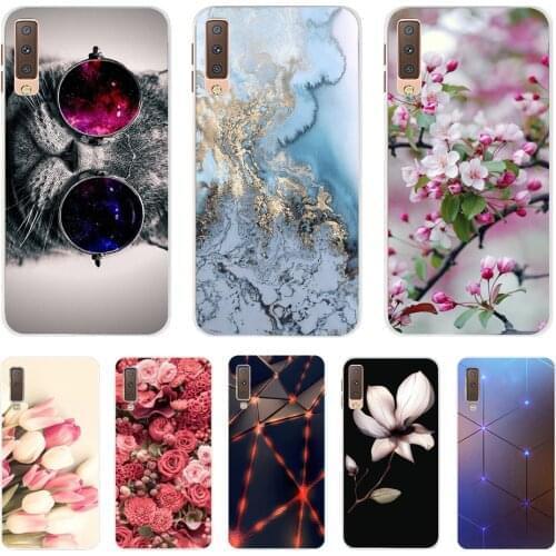 Case For Samsung Galaxy A7 2018 Summer Flowers Cartoon Printing Soft TPU Phone Cover For Samsng A750 A750F Fundas Coque 6.0inch
