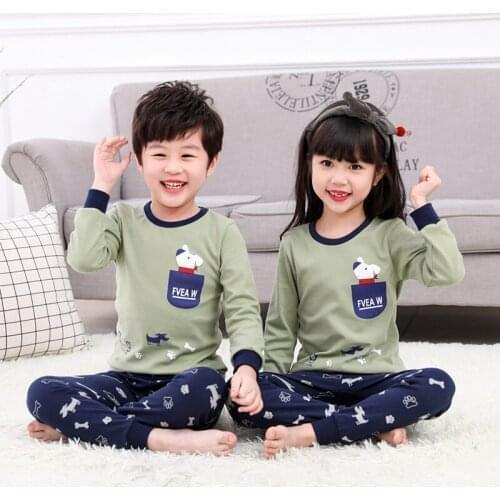 Kids Sleepwear Baby Girl Spring Cotton Sets Boys Homewear Pajamas Children Pyjamas Kids Nightwear 2-14Y Unisex Teenage Clothes