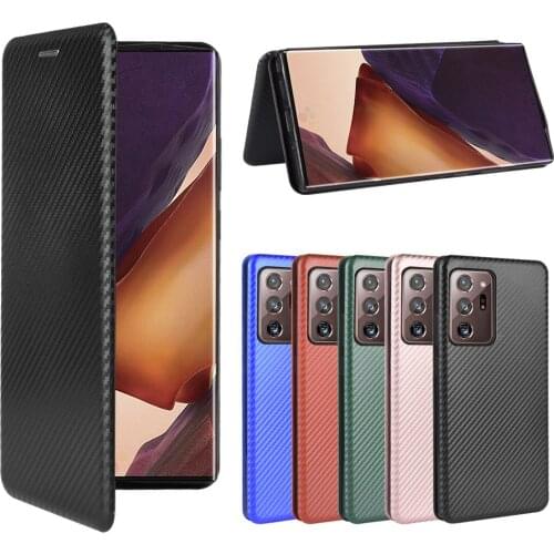 For Samsung Galaxy Note20 Ultra Case Carbon Fiber Flip Leather Case For Samsung Galaxy Note 20 Ultra Case Cover