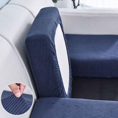 Sofa Seat Cushion Cover Elastic Furniture Sofa Protector Polar Fleece Plush Case for Sofa 1/2/3 Seater Chair Sofas Cover Stretch