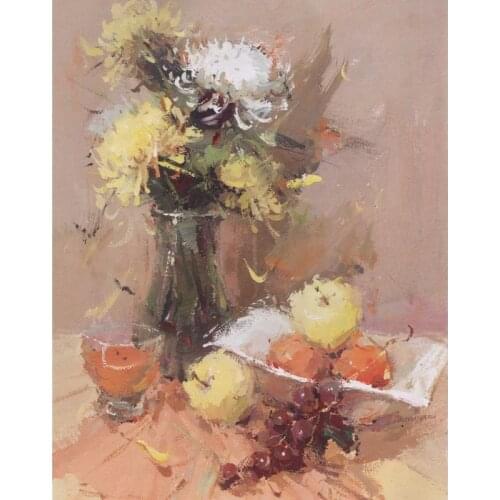 Gatyztory Frame DIY Painting By Numbers Handpainted Flower Oil Painting Modern Home Art Canvas Colouring 60x75cm