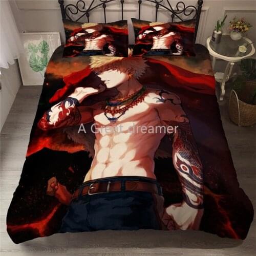 My Hero Academy 3D Printed Bedding Set 2/3 Piece Cartoon Anime Microfiber Bed Linen Set Pillowcase Adult Bed Cover Home Textiles