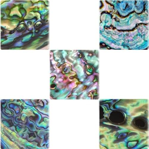TAFREE 12/25 MM Square DIY Glass Seashell Abalone Pattern Cabochon Cover Pendant Cameo Settings For Keychain Necklace TX620