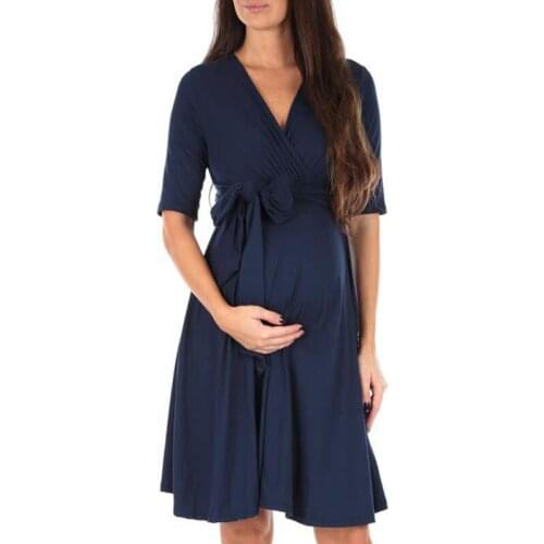 Summer Nursing clothing for pregnant women fashion womens dress Short dresses Solid color skirt