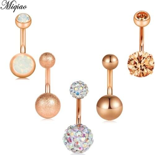 Miqiao Stainless Steel Round Models 5 Sets of Navel Nails Navel Dance New Body Puncture Umbilical Ornament Gift