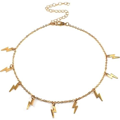 New Fashion Necklace Jewelry Lightning Shape Pendant Necklace Female Short Necklace Gothic Necklace Women Statement Necklace
